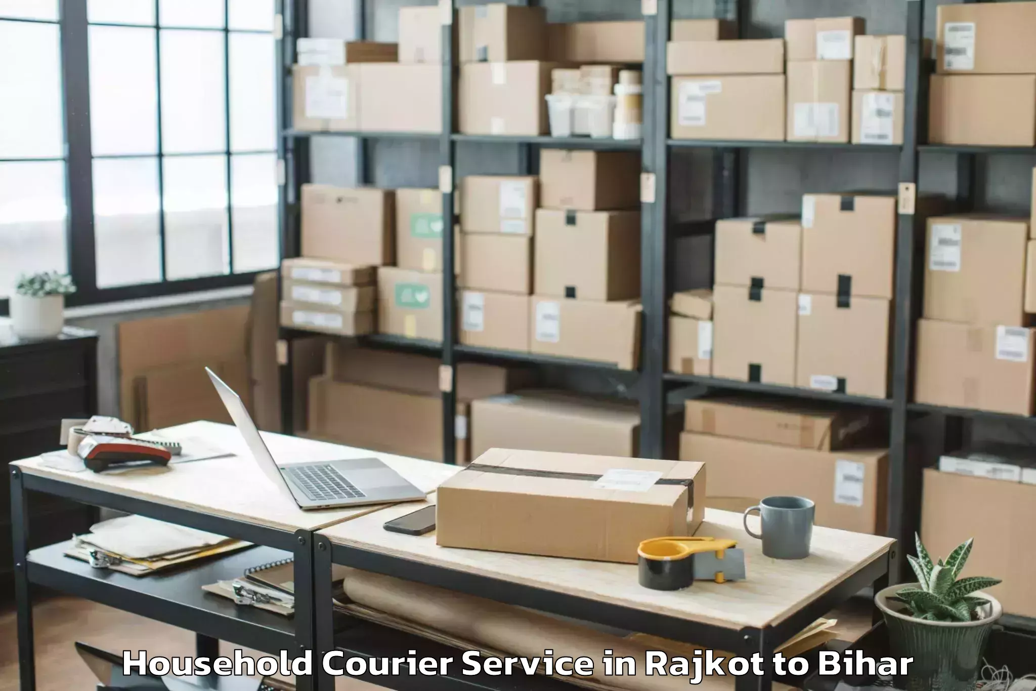 Top Rajkot to Chakia Household Courier Available